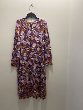 Tory Burch Vibrant Geometric Print Silk Dress